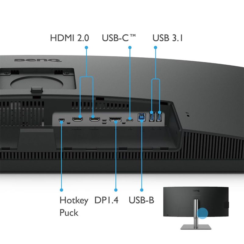 TFT 34" BenQ PD3420Q, IPS, WQHD, 2 x HDMI, DP, USB-C, USB-hub, HAS, колонки, темно-сірий (9H.LJHLB.QPE)