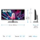TFT 34" BenQ PD3420Q, IPS, WQHD, 2 x HDMI, DP, USB-C, USB-hub, HAS, колонки, темно-сірий (9H.LJHLB.QPE)