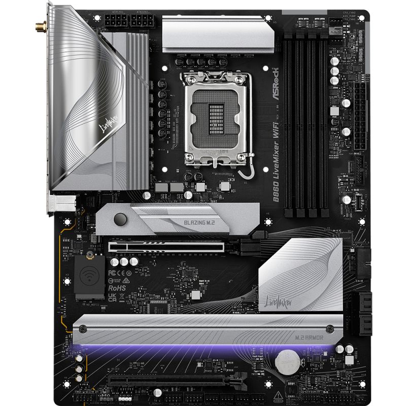 AsRock B860 LiveMixer WiFi (1851/B860, 4*DDR5, 2*PCIex16, HDMI/TB4, 4xSATA, 3xM.2, 2.5Glan, 7.1ch, A (B860 LiveMixer WiFi)