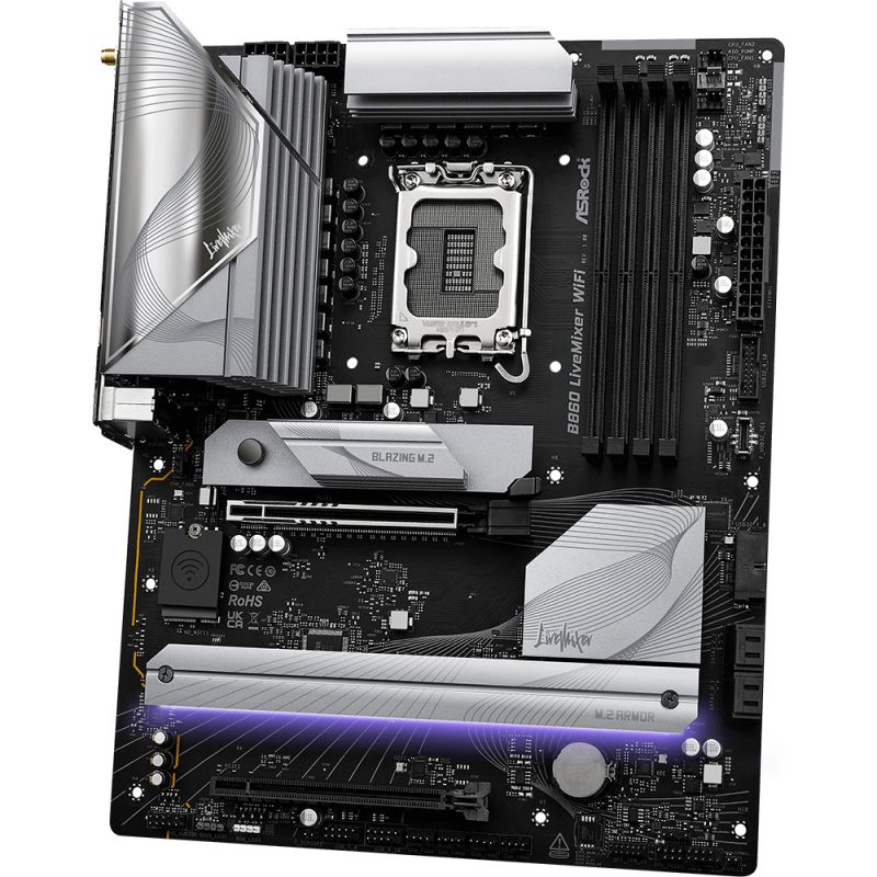 AsRock B860 LiveMixer WiFi (1851/B860, 4*DDR5, 2*PCIex16, HDMI/TB4, 4xSATA, 3xM.2, 2.5Glan, 7.1ch, A (B860 LiveMixer WiFi)