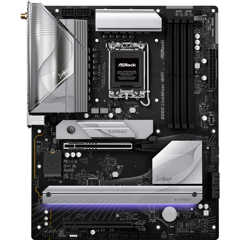 AsRock B860 LiveMixer WiFi (1851/B860, 4*DDR5, 2*PCIex16, HDMI/TB4, 4xSATA, 3xM.2, 2.5Glan, 7.1ch, A (B860 LiveMixer WiFi)