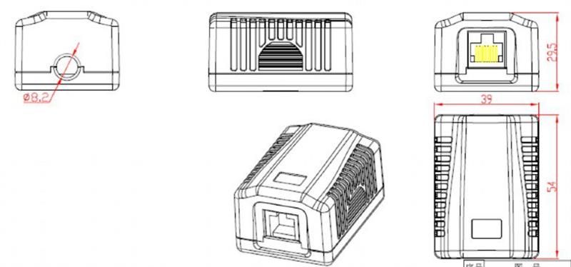 Розетка Cablexpert RJ-45, Cat6, зовнішня, біла (NCAC-1F6-01)
