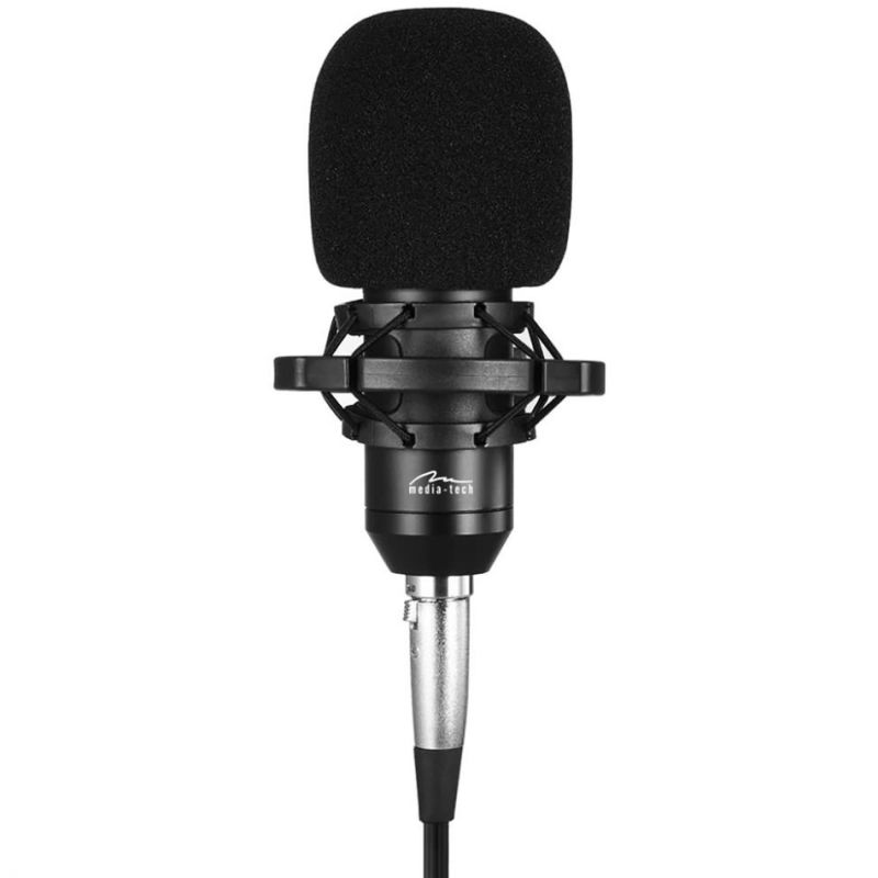 Ігровий стрім мікрофон Media-Tech Професійний набір XLR USB сріблястий (MT397S)