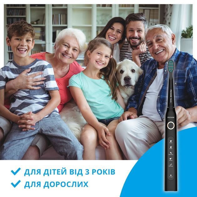 Электрическая зубная щетка Pecham Travel PC-080 Black (0290119080103)