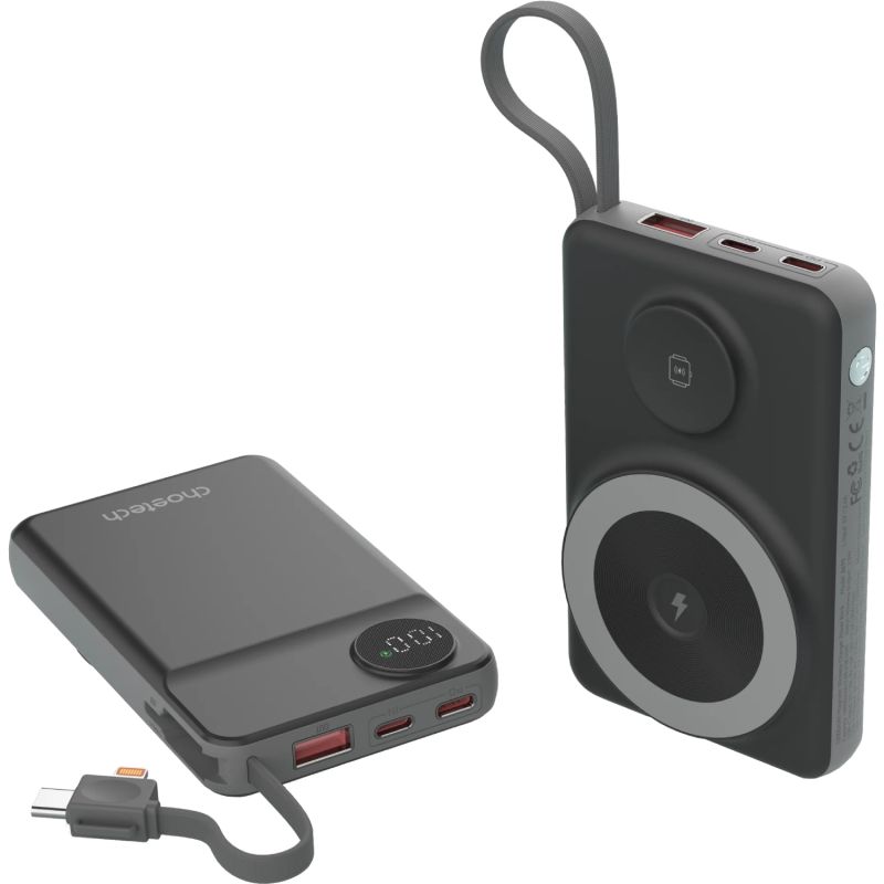 УМБ Choetech Magnetic Wireless 10000mAh 22.5W,PD,QC3.0 USB-A,2xUSB-C AppleWatchcharg,build in type-C (B695-BK)
