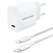 Зарядний пристрій 1xUSB-C 30W + USB-C cable М-М  White Vention (G18W0-EU)