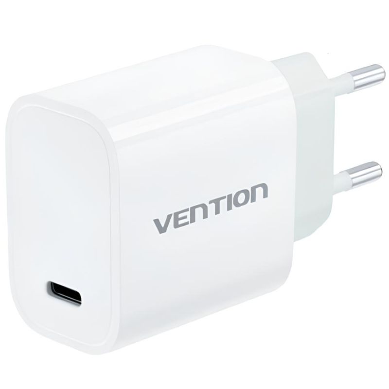 Зарядний пристрій 1xUSB-C 30W + USB-C cable М-М  White Vention (G18W0-EU)