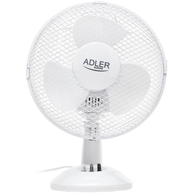 Вентилятор AdlerAD 7302 white настільний/ 45Вт/ D=23см/ автоповорот/ білий (AD7302)