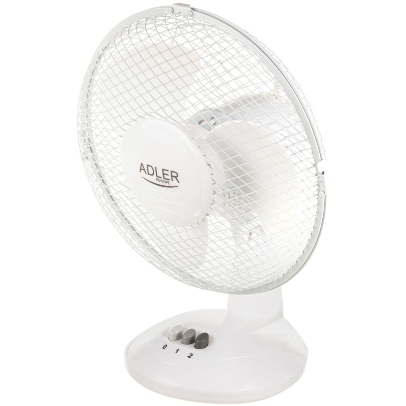 Вентилятор AdlerAD 7302 white настільний/ 45Вт/ D=23см/ автоповорот/ білий (AD7302)