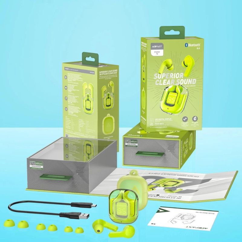 Навушники TWS Acefast T6 youth green (6974316281573)