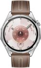 Смарт-годинник Huawei Watch GT 6 46mm Steel with Brown Composite Leather Strap (55020FTW)