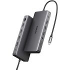 Док-станція USB3.2 Type-C --> HDMIx2,4K60Hz/4xUSB-A/2xUSB-C3.2/DP4K60Hz/RJ45/SD/TF/AUX PD 100W CM681 (15978)