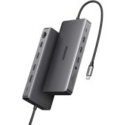 Док-станція USB3.2 Type-C --> HDMIx2,4K60Hz/4xUSB-A/2xUSB-C3.2/DP4K60Hz/RJ45/SD/TF/AUX PD 100W CM681 (15978)
