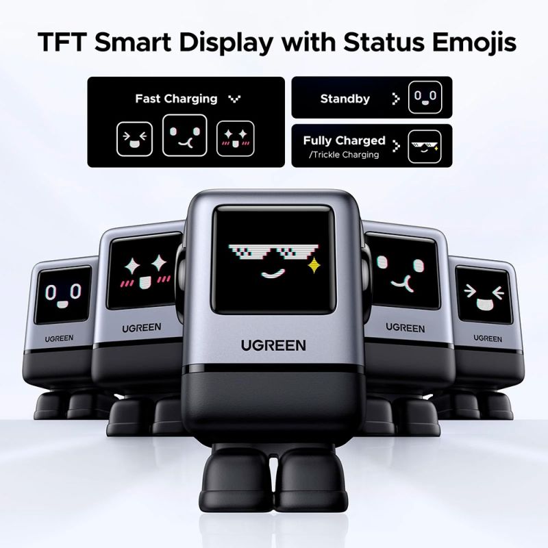 Зарядний пристрій 4xUSB 100W (3xUSB-C+USB-A) Gan Robot tech Fast Charger Сірий X688 Ugreen (45515B)