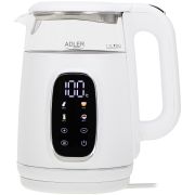 Електрочайник Adler AD 1305 white silver 1850-2200Вт/ 1.7л/ скло/ встановлення температури/ (AD1305WS)