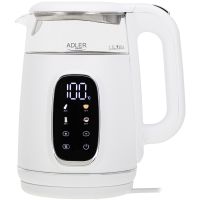 Електрочайник Adler AD 1305 white silver 1850-2200Вт/ 1.7л/ скло/ встановлення температури/ (AD1305WS)