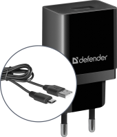 Зарядний пристрій 1xUSB 11W 2.1А + кабель micro-USB UPC-11 чорний Defender (83556)
