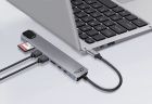 Док-станція USB3.1 Type-C --> HDMI4K60Hz/2xUSB-A/2xType-C/RJ45/SD/TF/PD 100W 8 in 1 Media-Tech (MT5046)