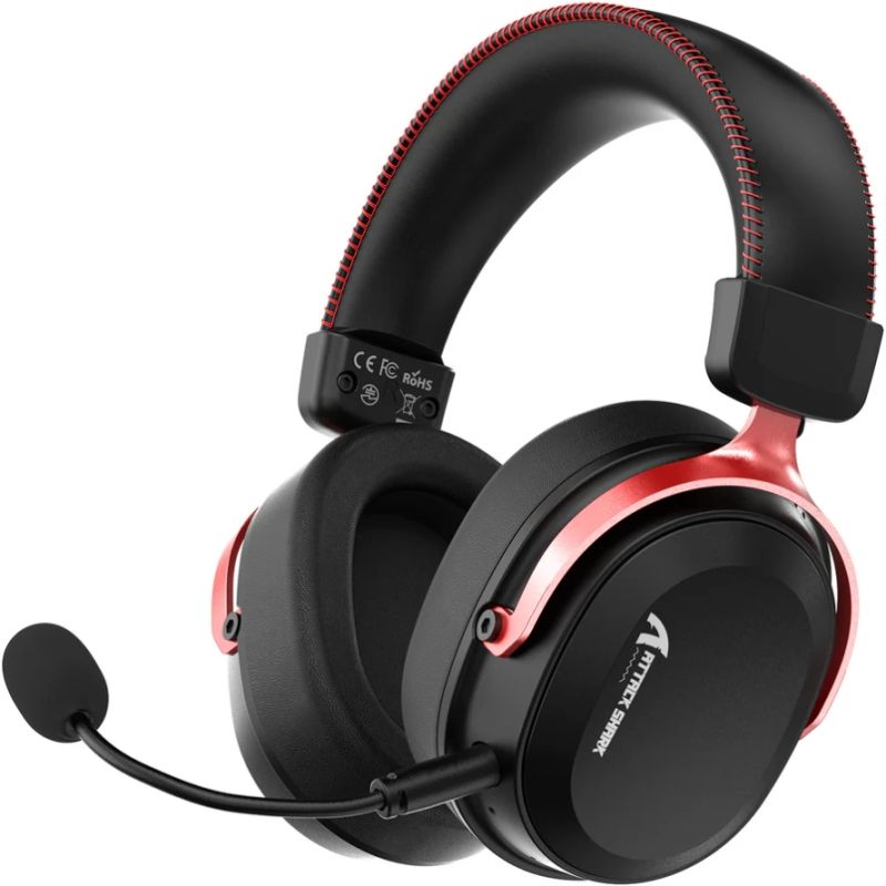 Ігрова гарнітура Attack Shark L30PRO Wireless,2.4GHz/Bluetooth/3.5mm AUX/AUX-to-Type-C,Black and Red (L30PROBR_AS)