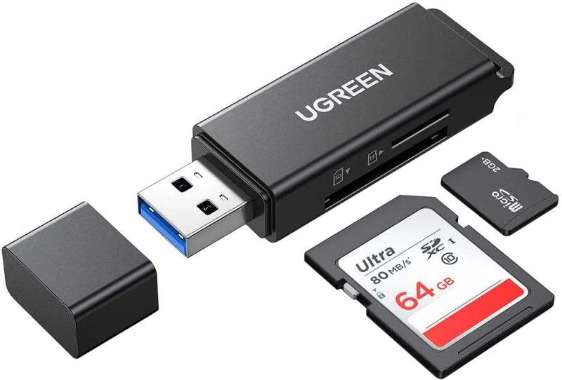Card Reader USB 3.0 --> 2-слота SD/TF CM104 Ugreen (40752)