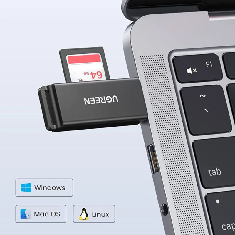 Card Reader USB 3.0 --> 2-слота SD/TF CM104 Ugreen (40752)