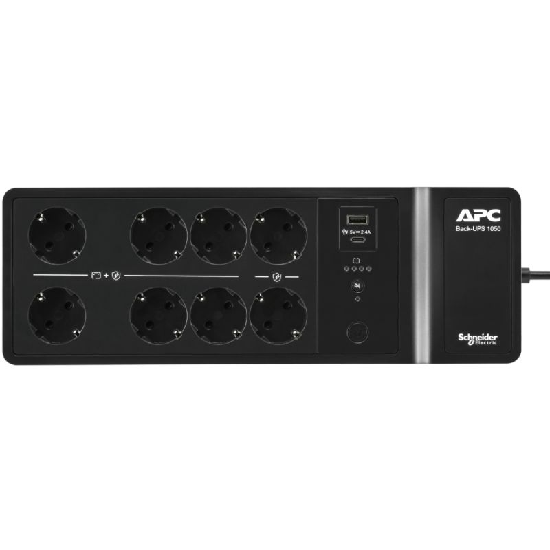ДБЖ APC Back UPS 1050VA/600W, USB charging port, USB, 6+2 Schuko, (BE1050G2-GR) (BE1050G2-GR)