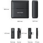 Бездротовий подвійний петличний мікрофон Vention USB-C 2-Pack Wireless Lavalier with Charging Case (NCAB0)