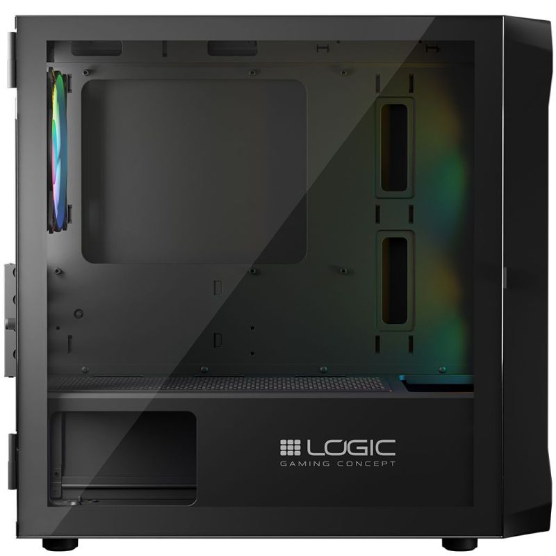 Корпус LogicConcept PORTOS MESH+GLASS ARGB fans 3x120mm BLACK без БЖ mATX (AM-PORTOS-10-0000000-0002)