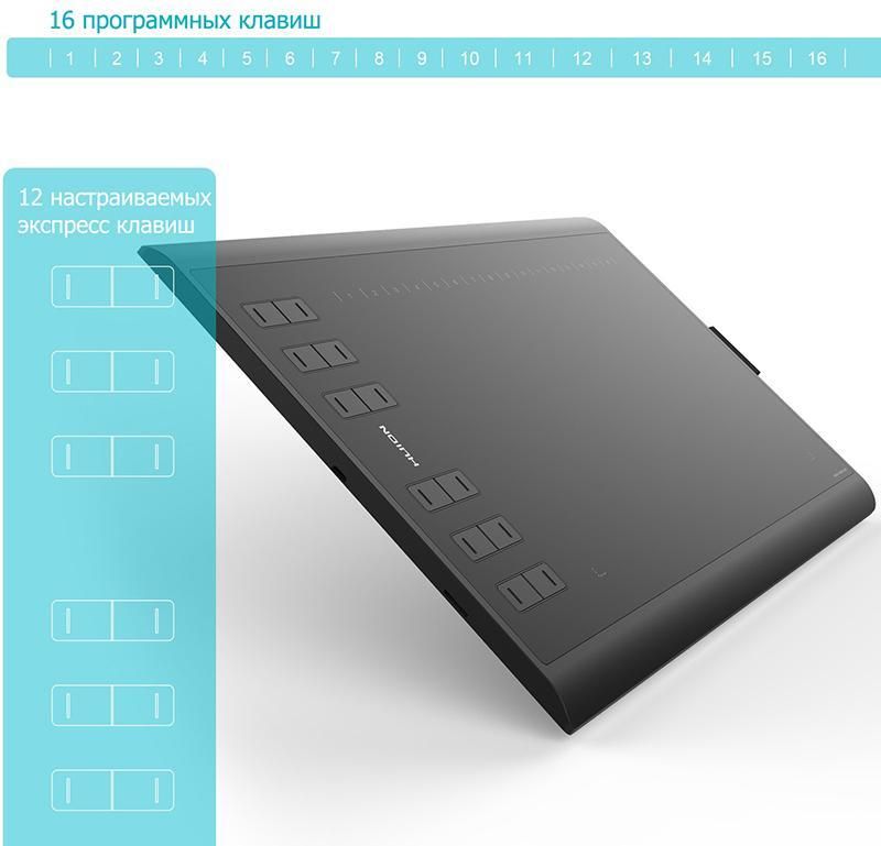 Графічний планшет Huion New 1060Plus + рукавичка (1060PLUS)