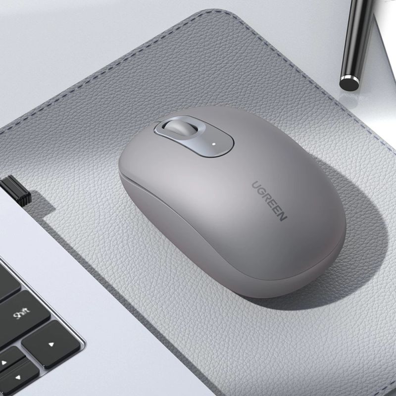 Мишка UGREEN 2.4GHz MU105, бездротова, 2400dpi., 3кн., Сіра (90669)