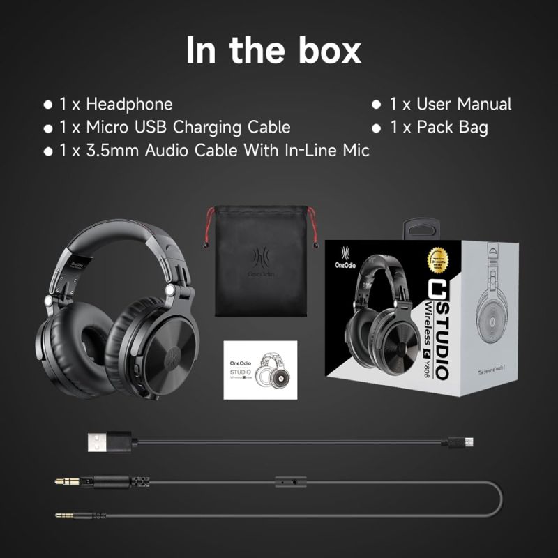 Гарнітура OneOdio Studio Pro C, Bluetooth+3,5мм, Black (Pro C Black)
