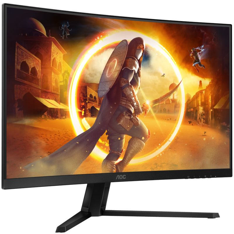 TFT 31.5" AOC CQ32G4VE, VA, QHD, 180Гц, 0,5 мс, вигнутий, 2хHDMI, DP, чорно-сірий (CQ32G4VE)