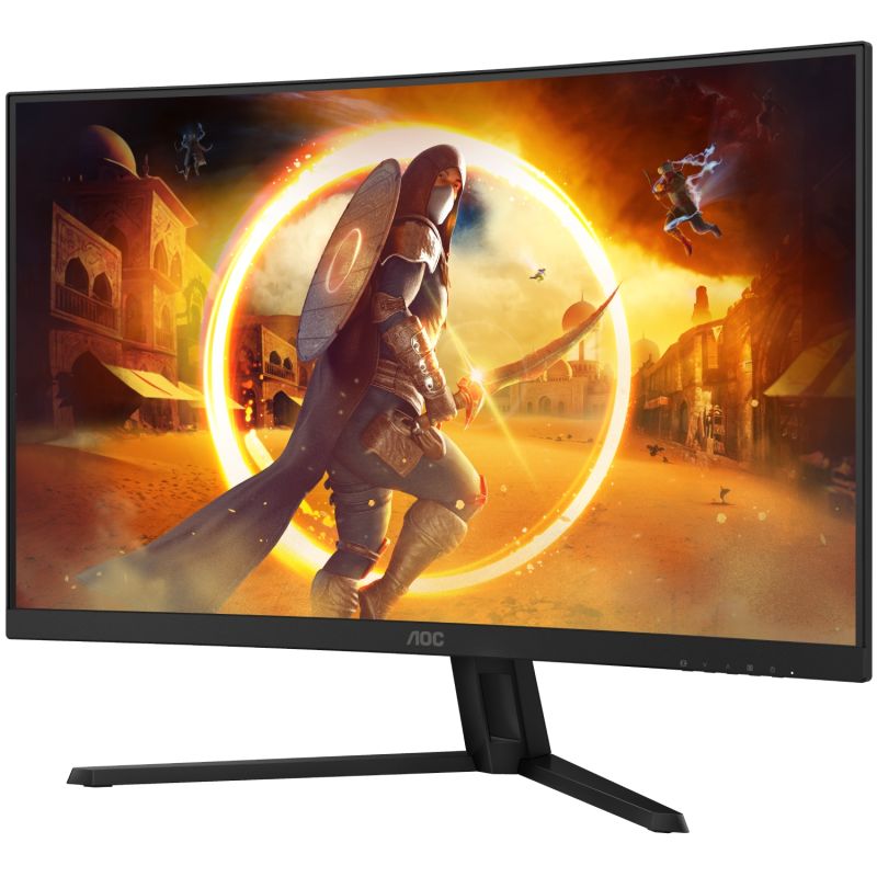TFT 31.5" AOC CQ32G4VE, VA, QHD, 180Гц, 0,5 мс, вигнутий, 2хHDMI, DP, чорно-сірий (CQ32G4VE)
