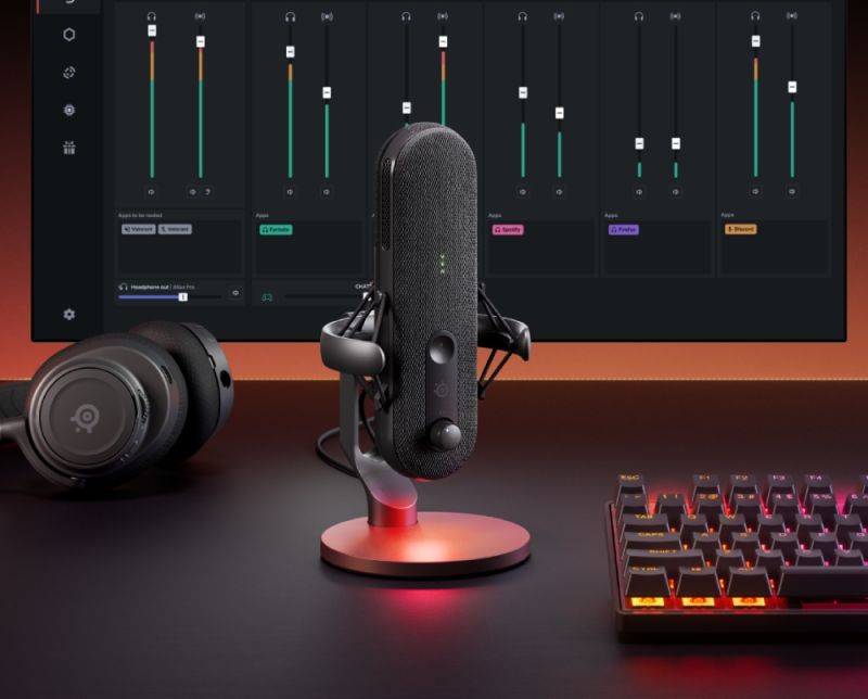 Ігровий стрім мікрофон SteelSeries Alias RGB USB 1" Capsule (61601)