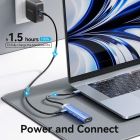 Док-станція USB3.1 Type-C --> HDMI 4K30Hz/USB 3.0x3/PD 100W Blue Aluminum  Alloy Hub 5-in-1 Vention (TGESB)