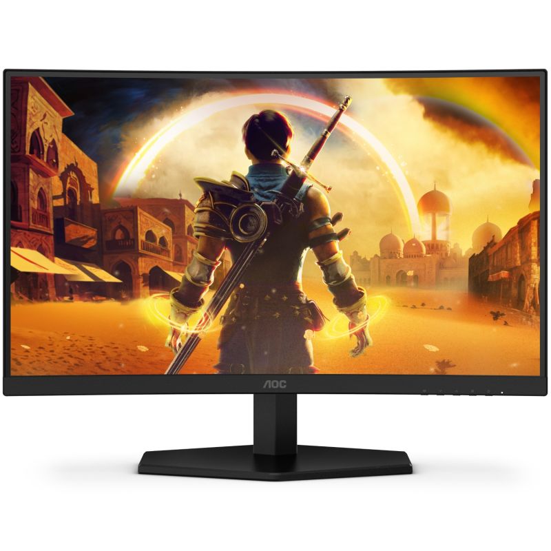 TFT 23.6" AOC C24G42E, VA, 180Гц, вигнутий, 2хHDMI, DP, колонки, чорно-червоний (C24G42E)