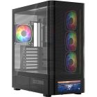 Корпус Modecom VOLCANO AQ500 ARGB MIDI FRONT LCD 6,2”, 4x120mm fans BLACK без БЖ ATX (MC-A-AQ500-4FA-B)