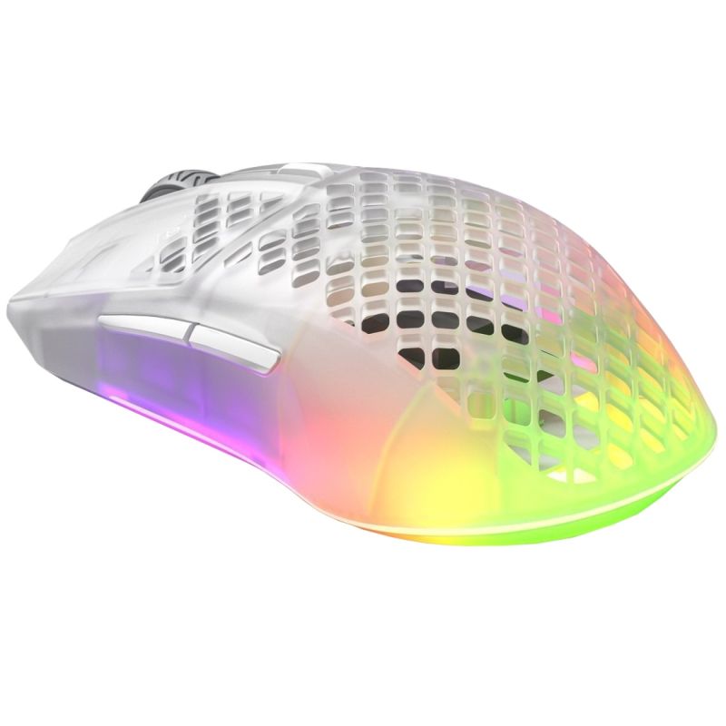 Мишка SteelSeries Aerox 3 Wireless Ghost, RGB, 18000dpi., 6кн., прозора (62610)