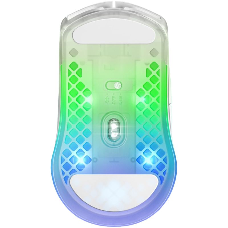 Мишка SteelSeries Aerox 3 Wireless Ghost, RGB, 18000dpi., 6кн., прозора (62610)