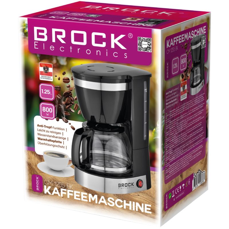 Кавоварка BROCK CM 1255 BK крапельна/ 1.25л/ 800 Вт/ мелена/ чорнa (CM 1255 BK)