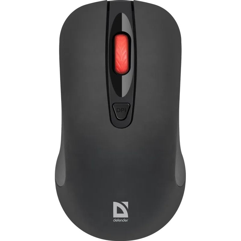 Мишка Defender Nexus MS-195 бездротова, 4 кн. до 1600 dpi, безшумна, чорна (52195)