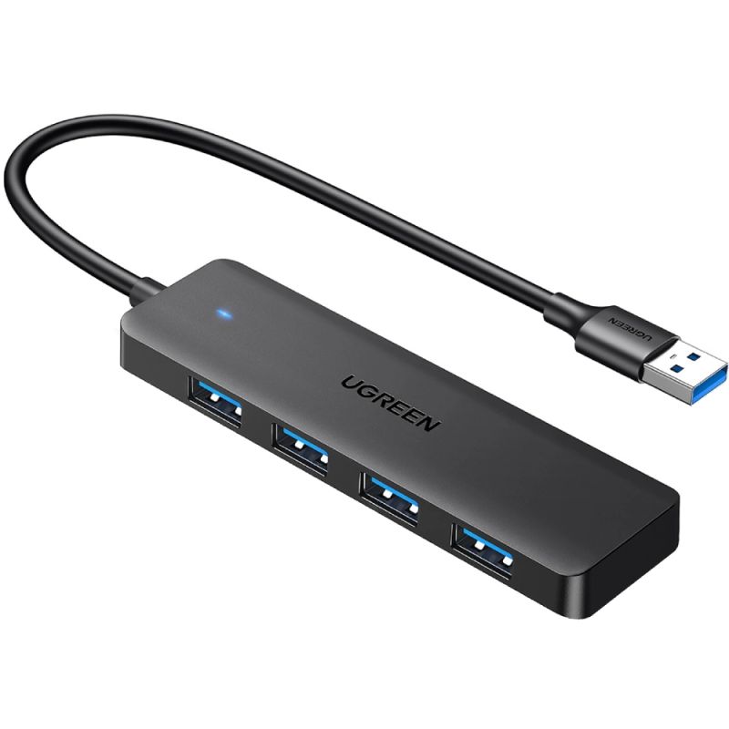 Хаб USB 3.0 -> 4хUSB 3.0 Hub 0,15 м кабель Space Gray CM219 Ugreen (25851)