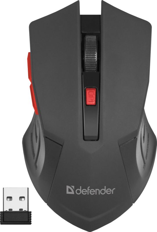Мишка Defender Accura MM-275, бездротова, 6 кн. до 1600 dpi, червоний (52276)