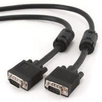 Кабель Cablexpert VGA - VGA (M/M), HD15, з 2-ма фер. кільцями, чорний, 5 м пакет (CC-PPVGA-5M-B)