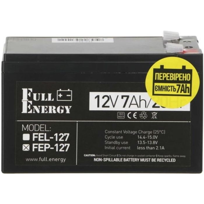 Акумуляторна батарея Full Energy 12V-7.0Ah, AGM (FEP-127)