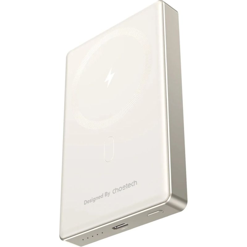 УМБ Choetech Magnetic Wireless 10000mAh 20W PD Qi-15W  USB-C In/Out, тонкий, Beige (B739-CCCWH)