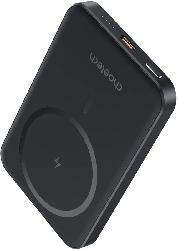УМБ Choetech Magnetic Wireless 5000mAh 20W PD Qi-15W USB-C In/Out, тонкий, Black (B709-CCBK)