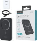 УМБ Choetech Magnetic Wireless 5000mAh 20W PD Qi-15W USB-C In/Out, тонкий, Black (B709-CCBK)