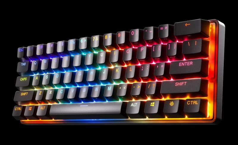 Клавіатура ігрова SteelSeries Apex Pro Mini WL HyperMagnetic Switches, OmniPoint 2.0, OLED (64842)
