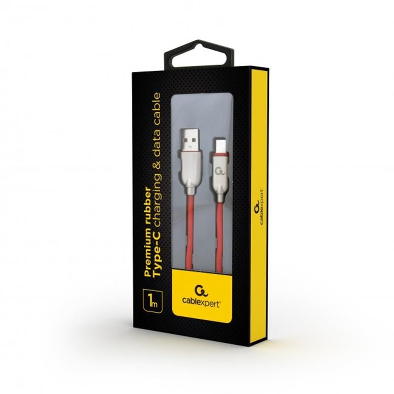 Кабель Cablexpert USB - USB Type-C V 2.0 (M/M), 2.1 А, премиум, 1 м, красный   (CC-USB2R-AMCM-1M-R)